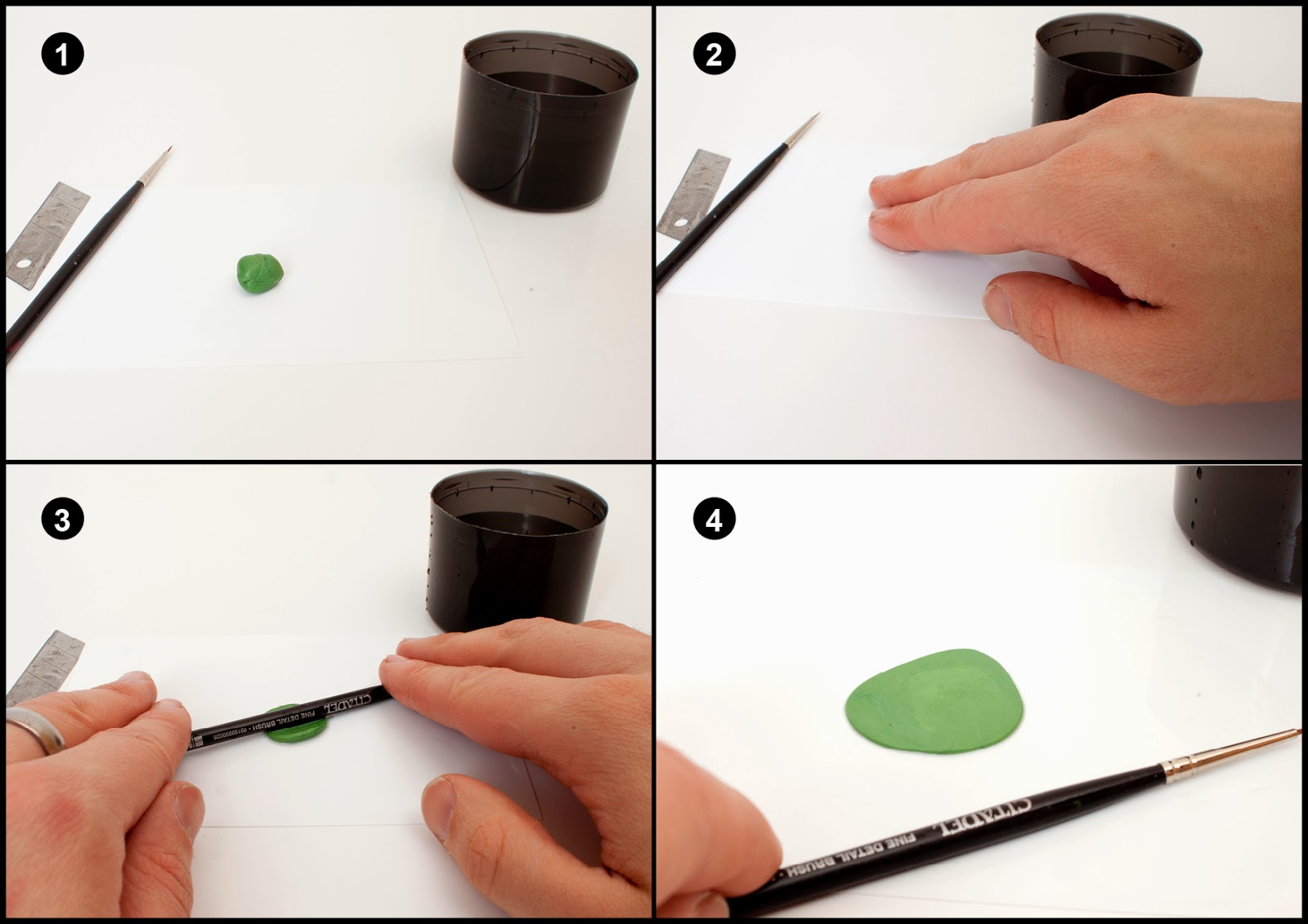 Tutorial: How to use Green Stuff for sculpting a banner - step 1