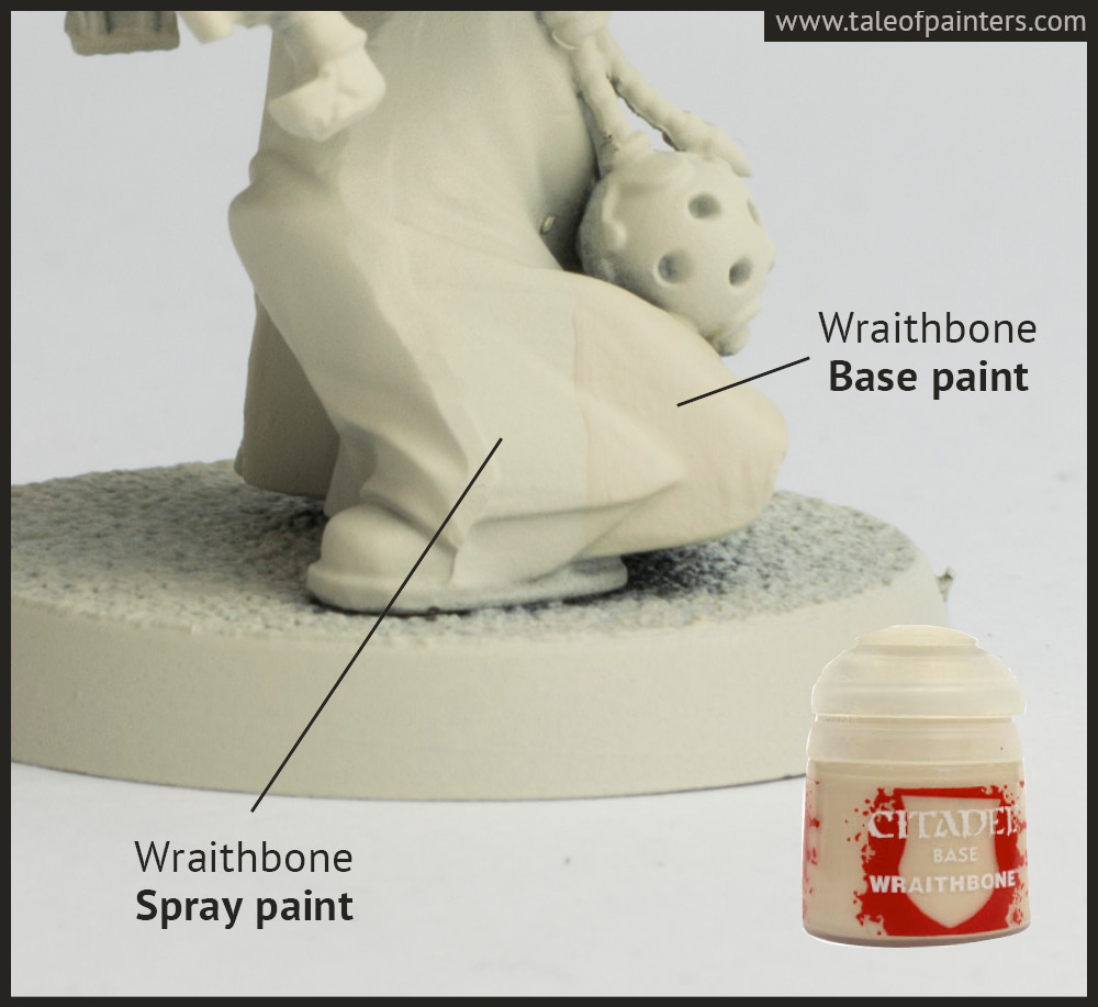 Wraithbone spray paint and base paint comparison (Citadel Contrast review)