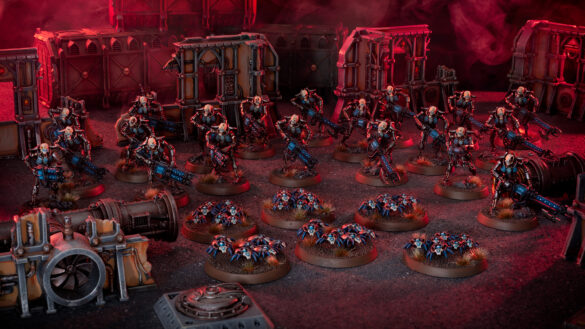 Necrons and Scarabs emerge from the promethium mines.