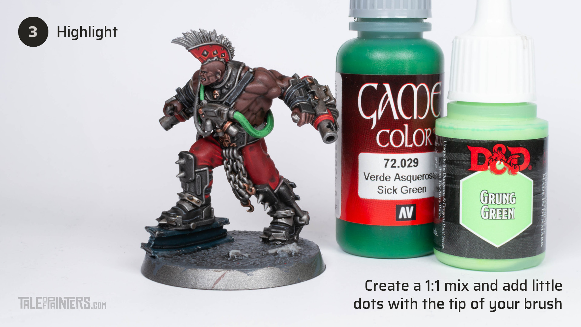 Tutorial: How to paint green liquid hoses step 3
