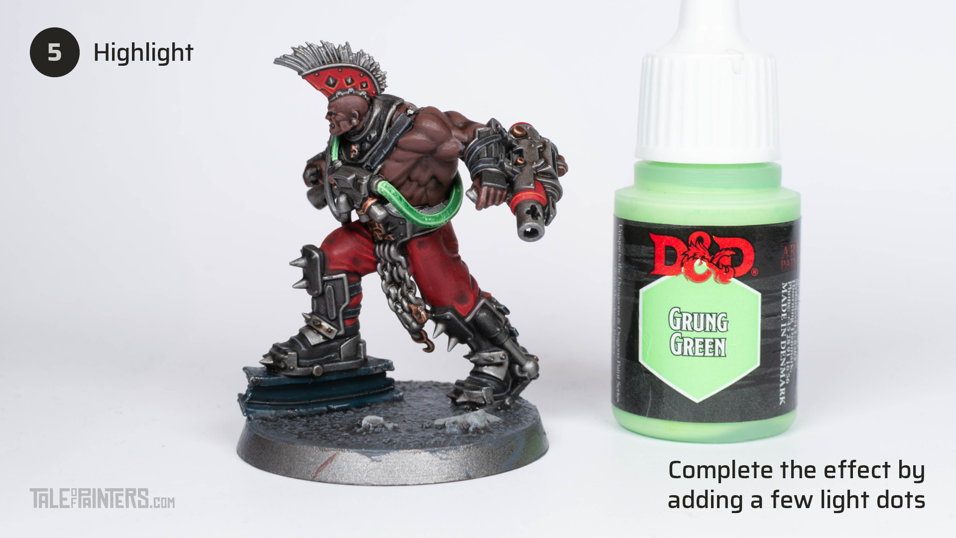 Tutorial: How to paint green liquid hoses step 5