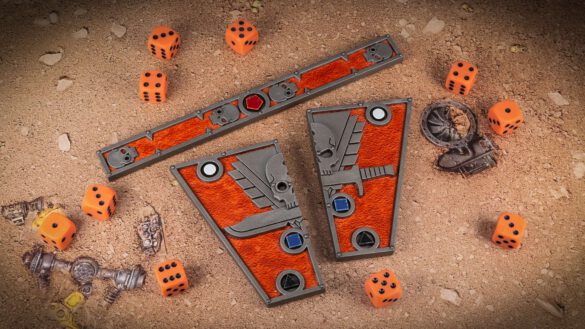 Scenic shot of the Kill Team: Octarius combat gauges and dice