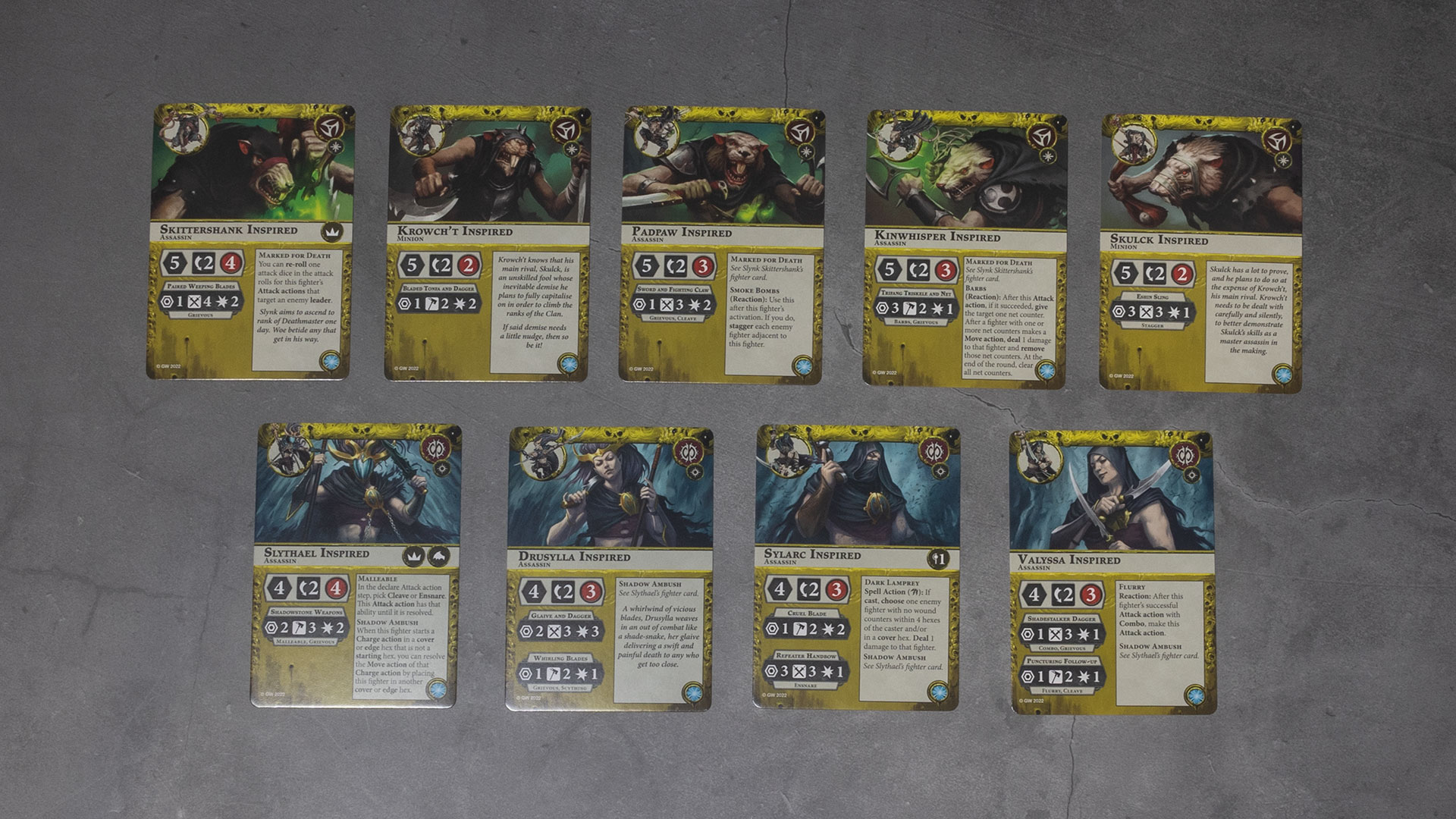 Warhammer Underworlds Nethermaze Fighter Cards Inspired