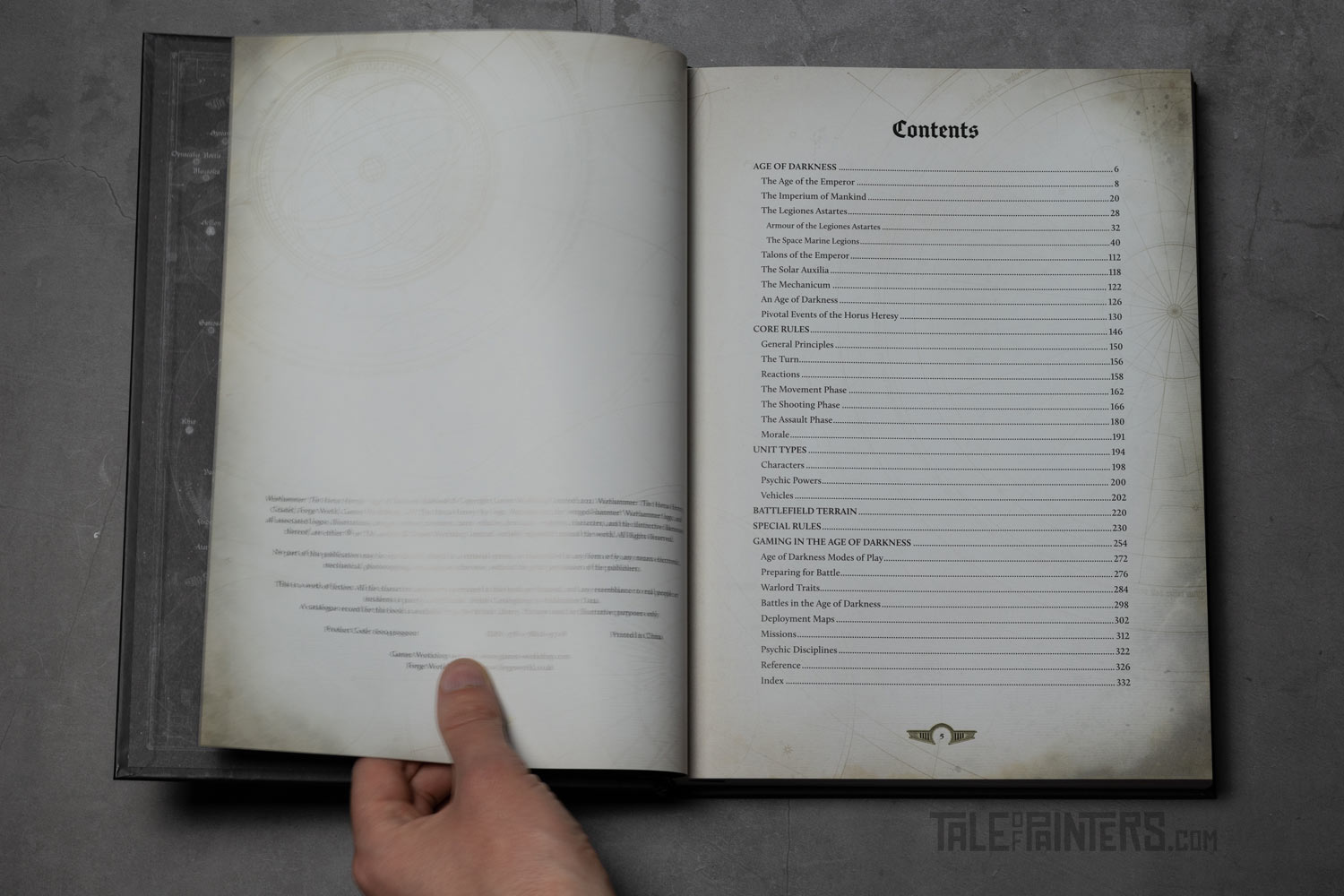 The Horus Heresy Age of Darkness Rulebook contents