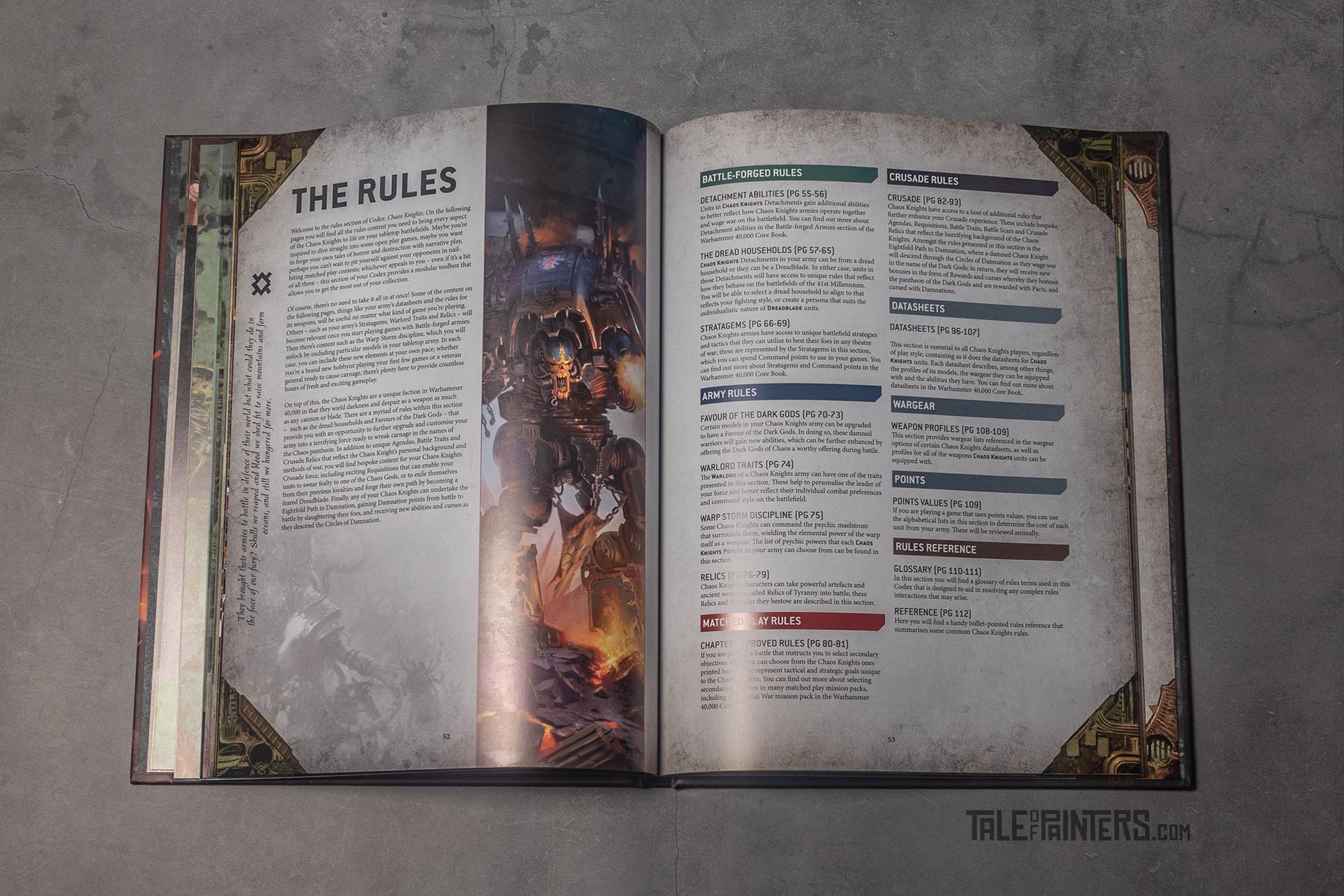Chaos Knight Codex Rules overview