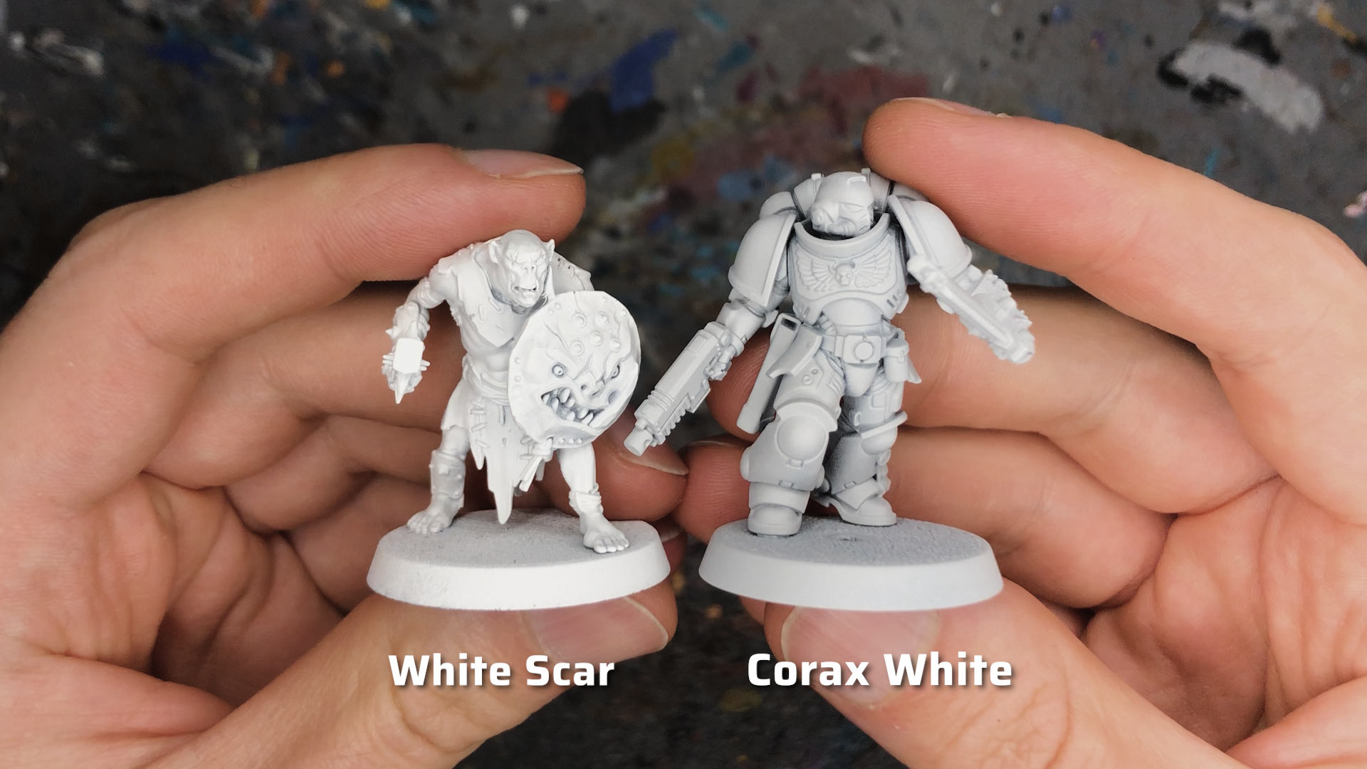 Comparison White Scar and Corax White spray primer