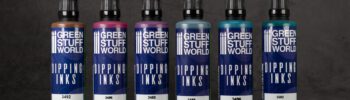 Six of Green Stuff World Dipping Inks lined up for a review