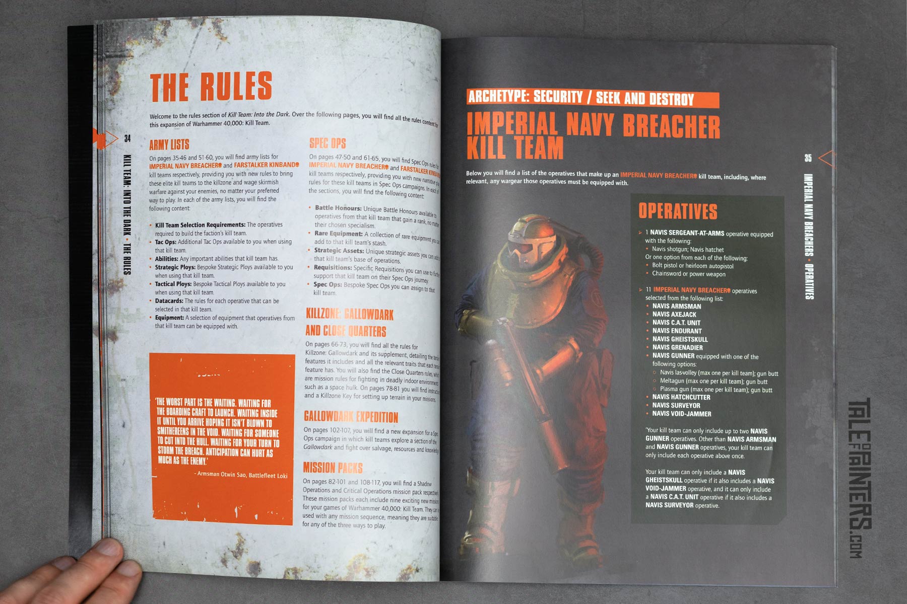 Kill Team: Into the Dark rulebook Imperial Navy Breachers