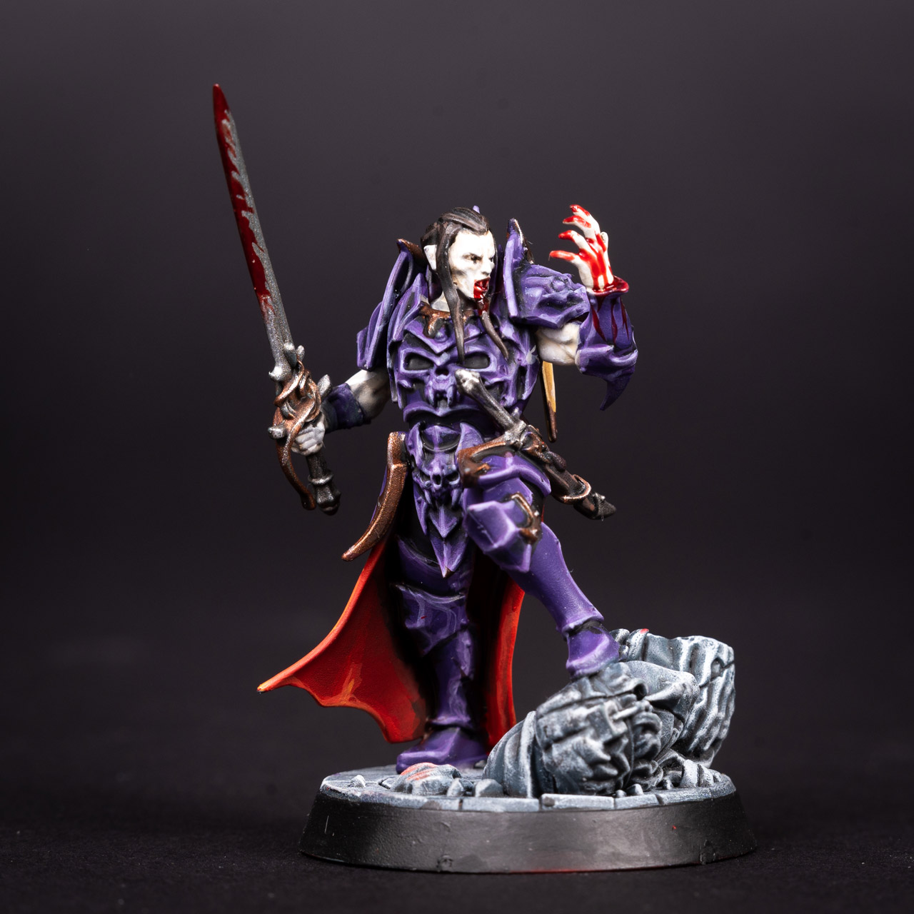 Prince Duvalle from the Crimson Court warband from Warhammer Underworlds: Direchasm