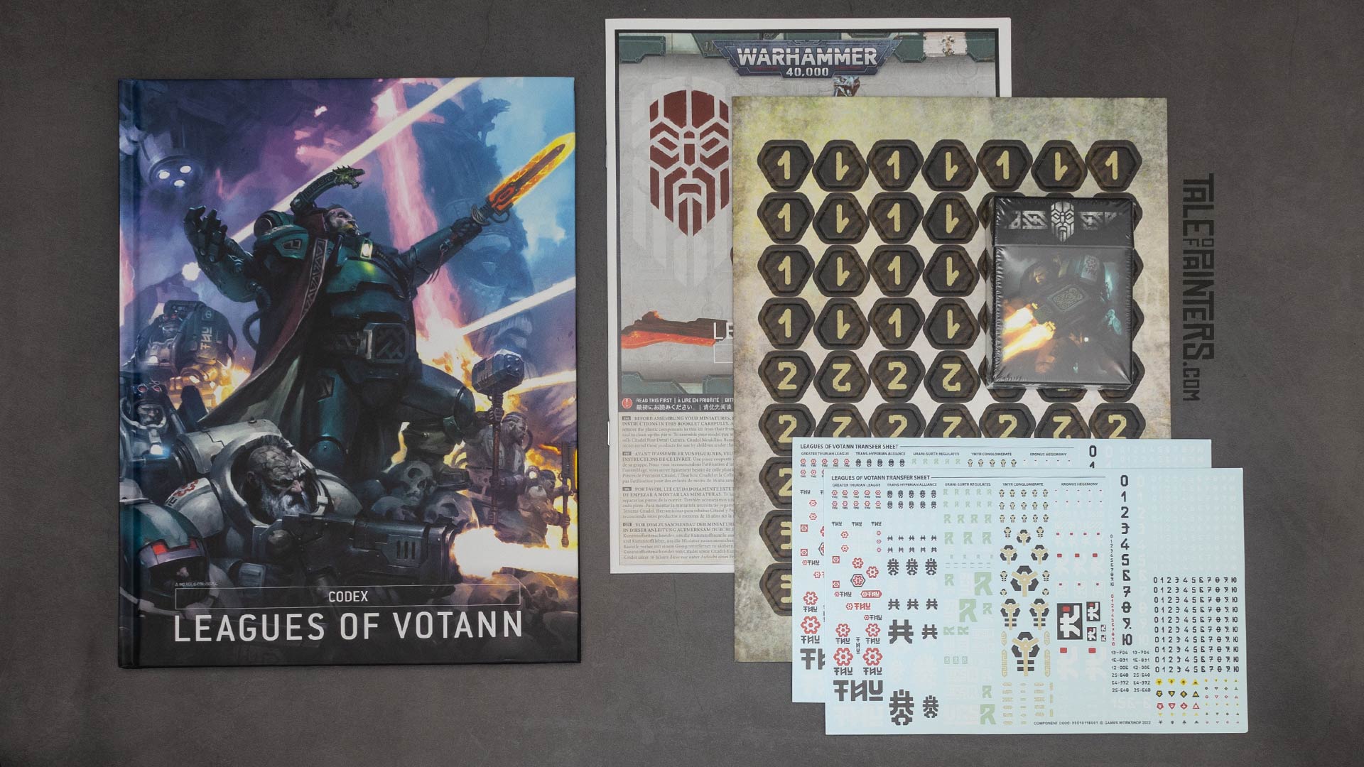 Leagues of Votan army set codex, tokens and datacards unboxing