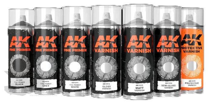 AK Interactive spray paints & primers