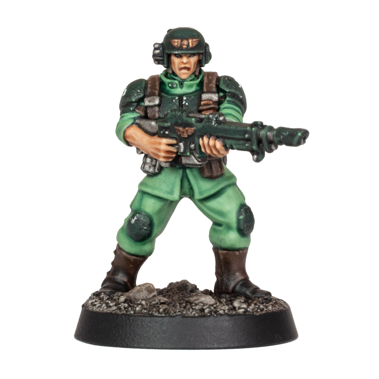 New plastic Cadian Shock Trooper painted by Stahly in green