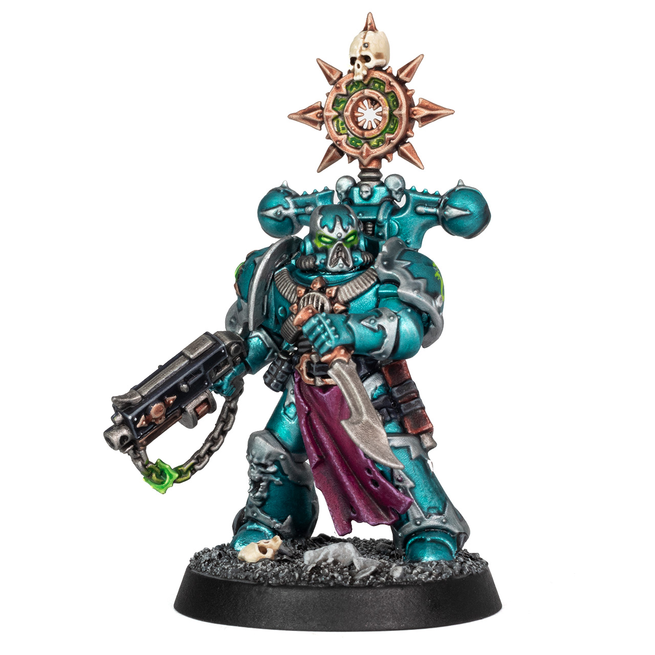 Alpha Legion Chaos Legioanry Kill Team Icon Bearer painted by Stahly, front
