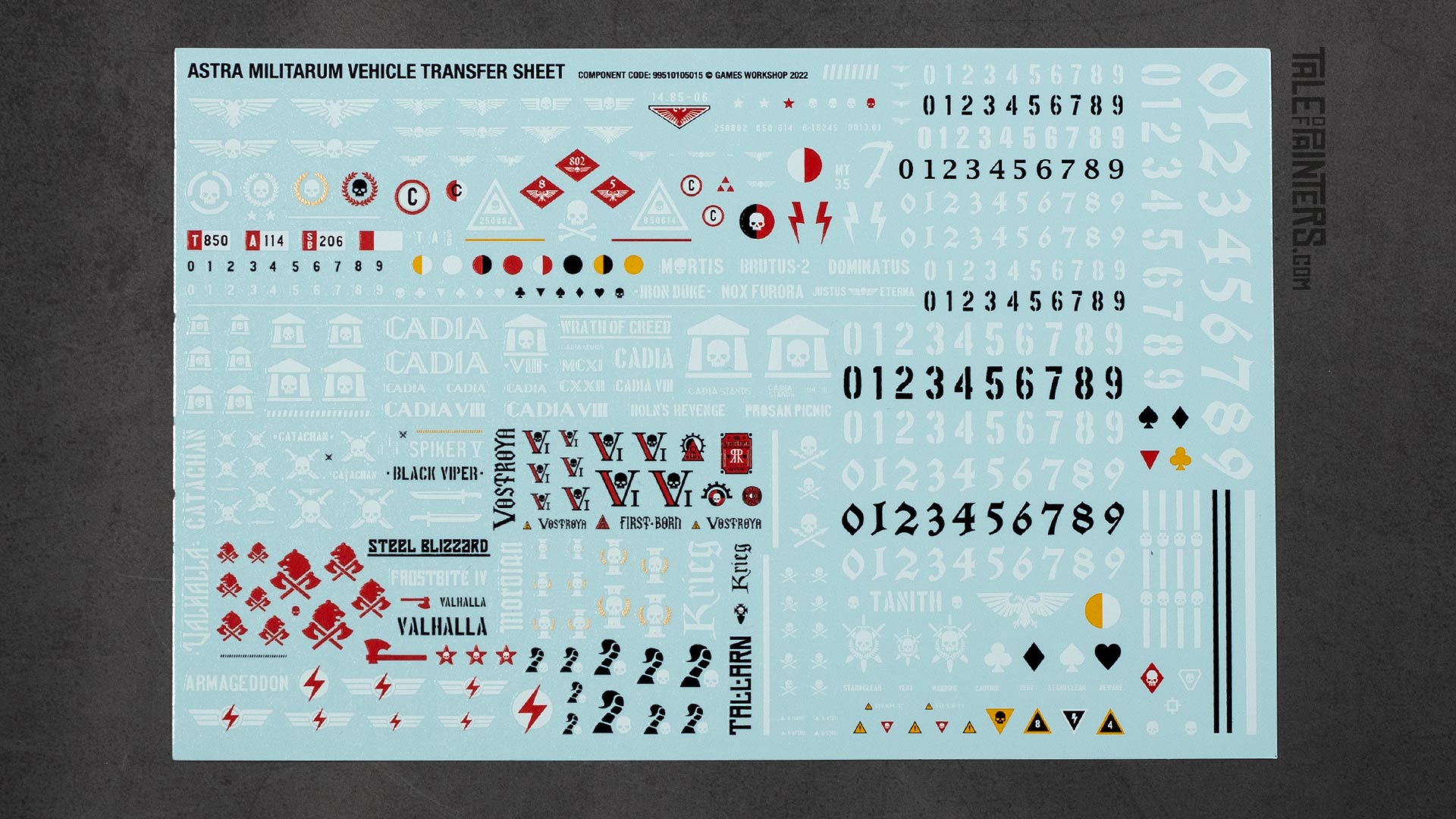 New Astra Militarum / Imperial Guard vehicle transfer / decal sheet