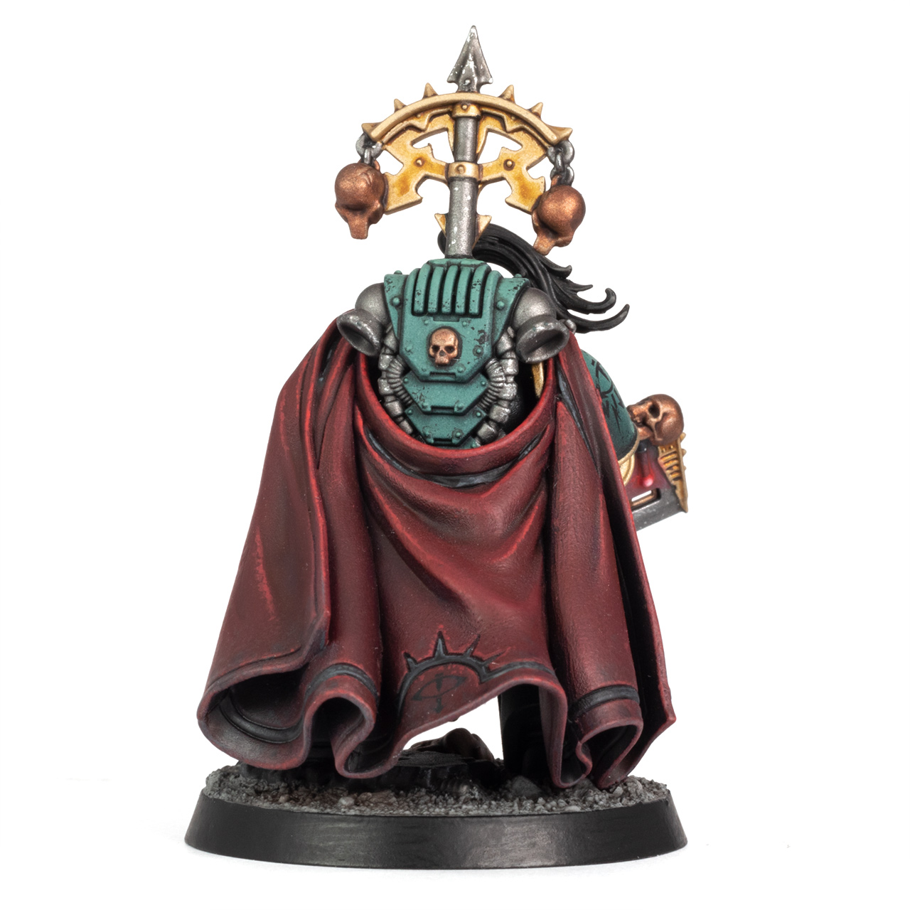 Back view of a Sons of Horus Praetor with double-handed axe, painted by Stahly