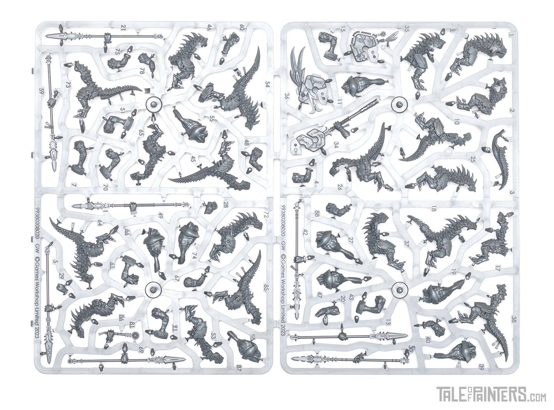 Saurus Warriors sprues 1 and 2 from the Seraphon army set