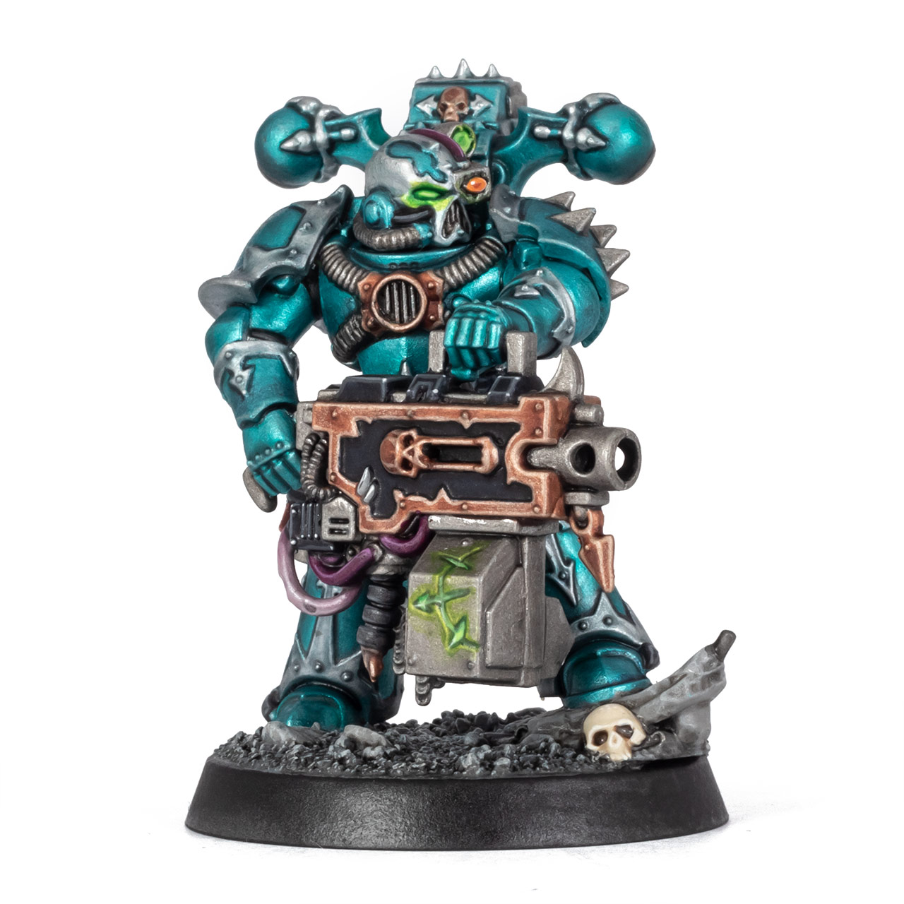 Alpha Legion Chaos Space Marine Legionary Heavy Gunner with Heavy Bolter painted by Stahly