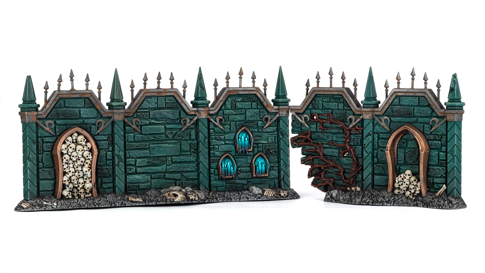Warcry: Crypt of Blood Noctis graveyard terrain walls back