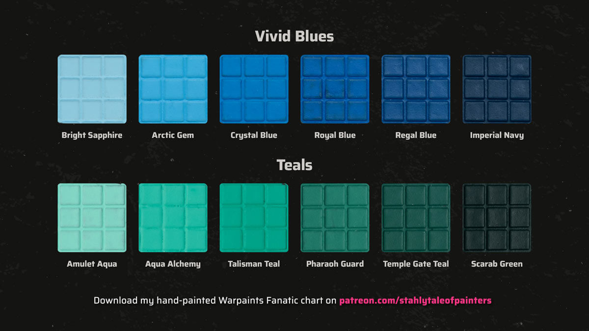 Warpaints Fanatic review all colours from the vivid blue and teal triads