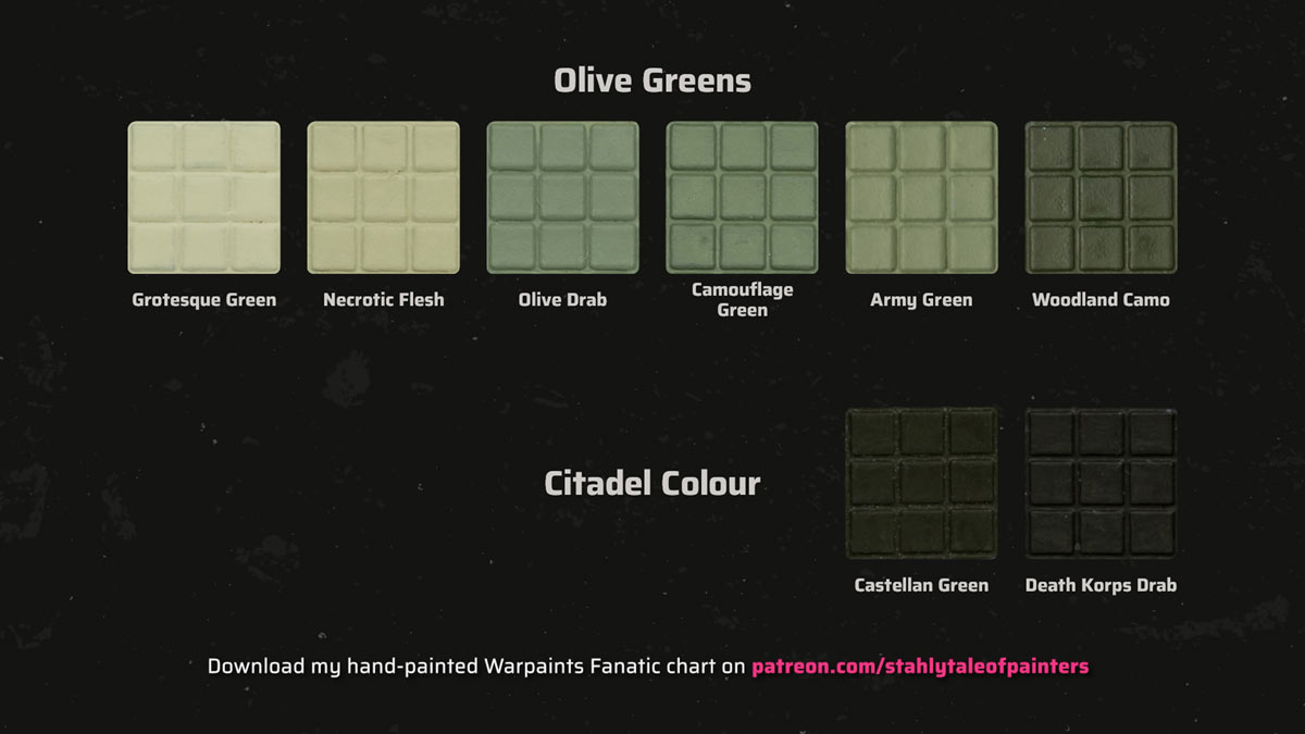 Warpaints Fanatic review all colours from the olive green triad