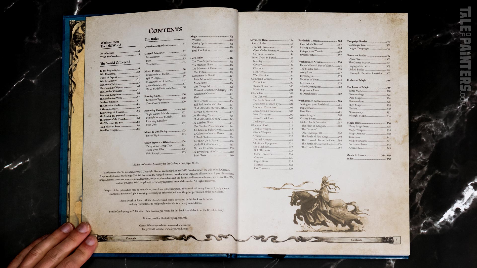 Warhammer: The Old World rulebook contents page