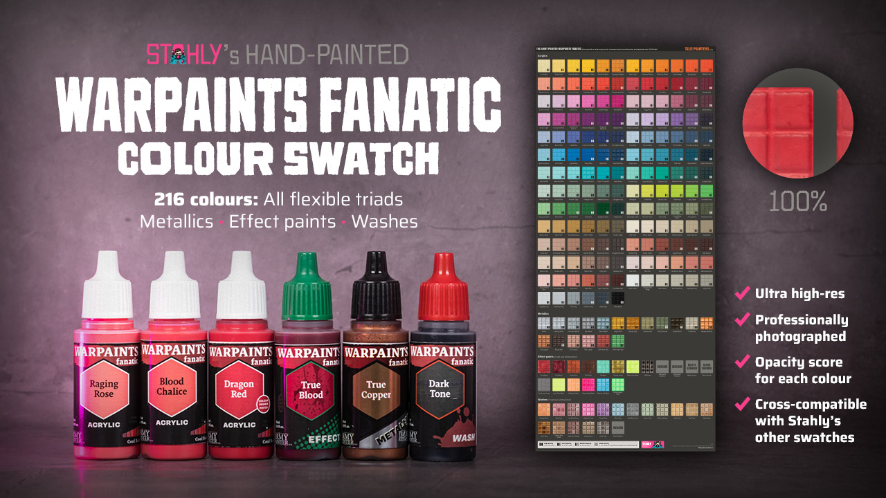 Stahly's hand-painted Warpaints Fanatic swatch banner