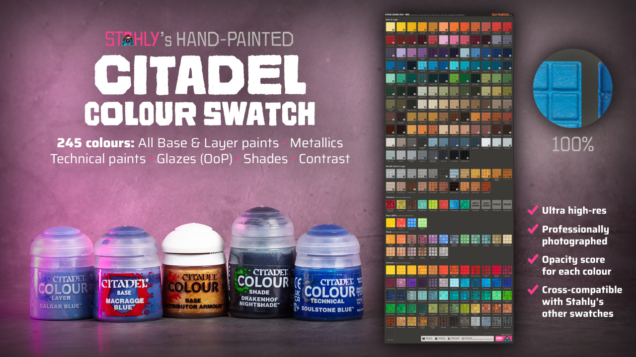 Citadel Colour hand-painted swatch Patreon banner 1.2 (blue version)