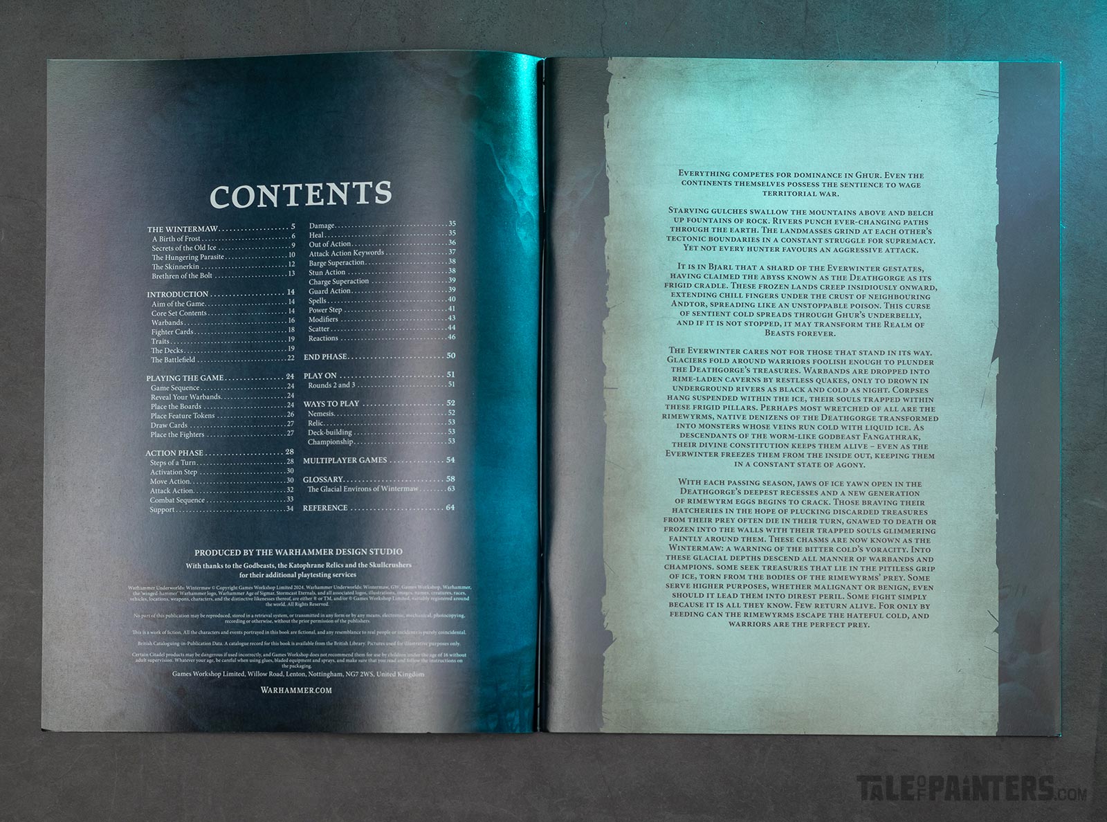 Warhammer Underworlds Wintermaw rulebook contents page