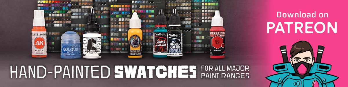 Stahly's hand-paintes swatches Patreon banner 1200x300px