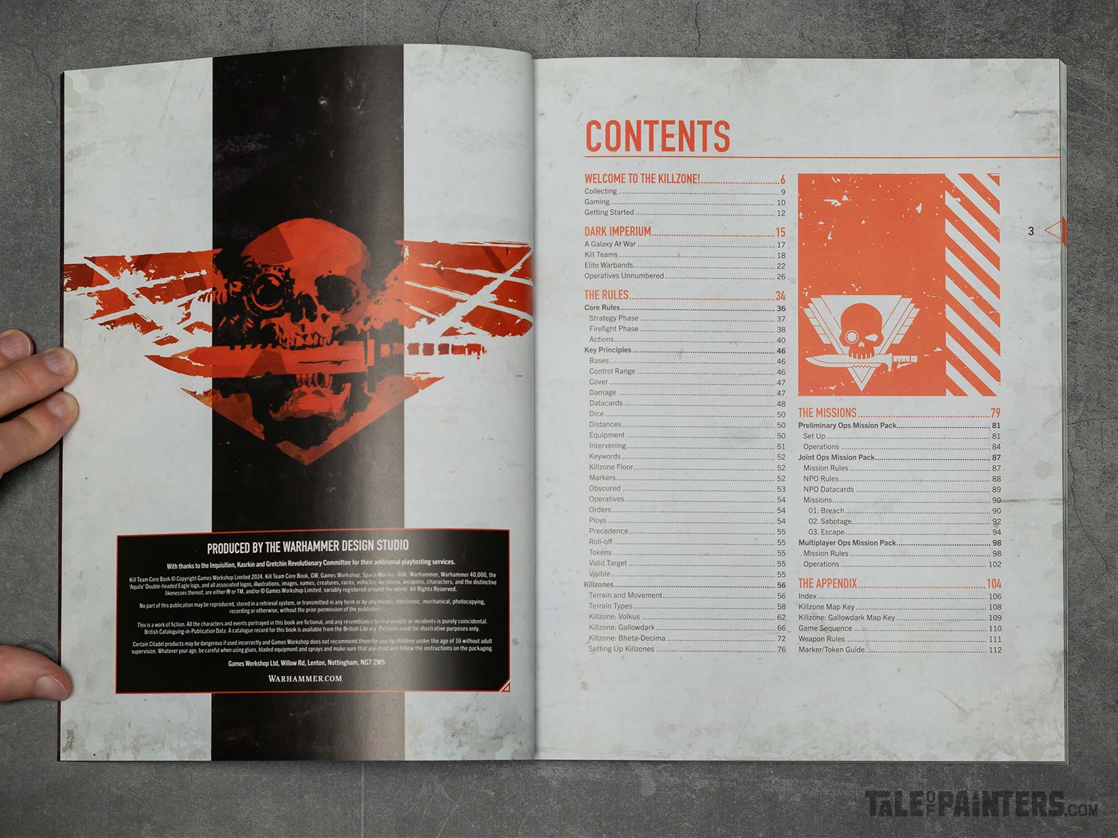 Kill Team 2024 Core Book contents page