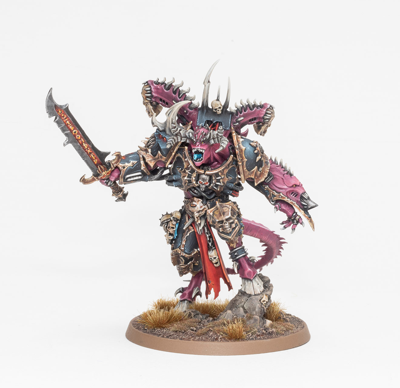 Black Legion Daemon Prince from Warhammer 40k, painted by Dunk on a white background