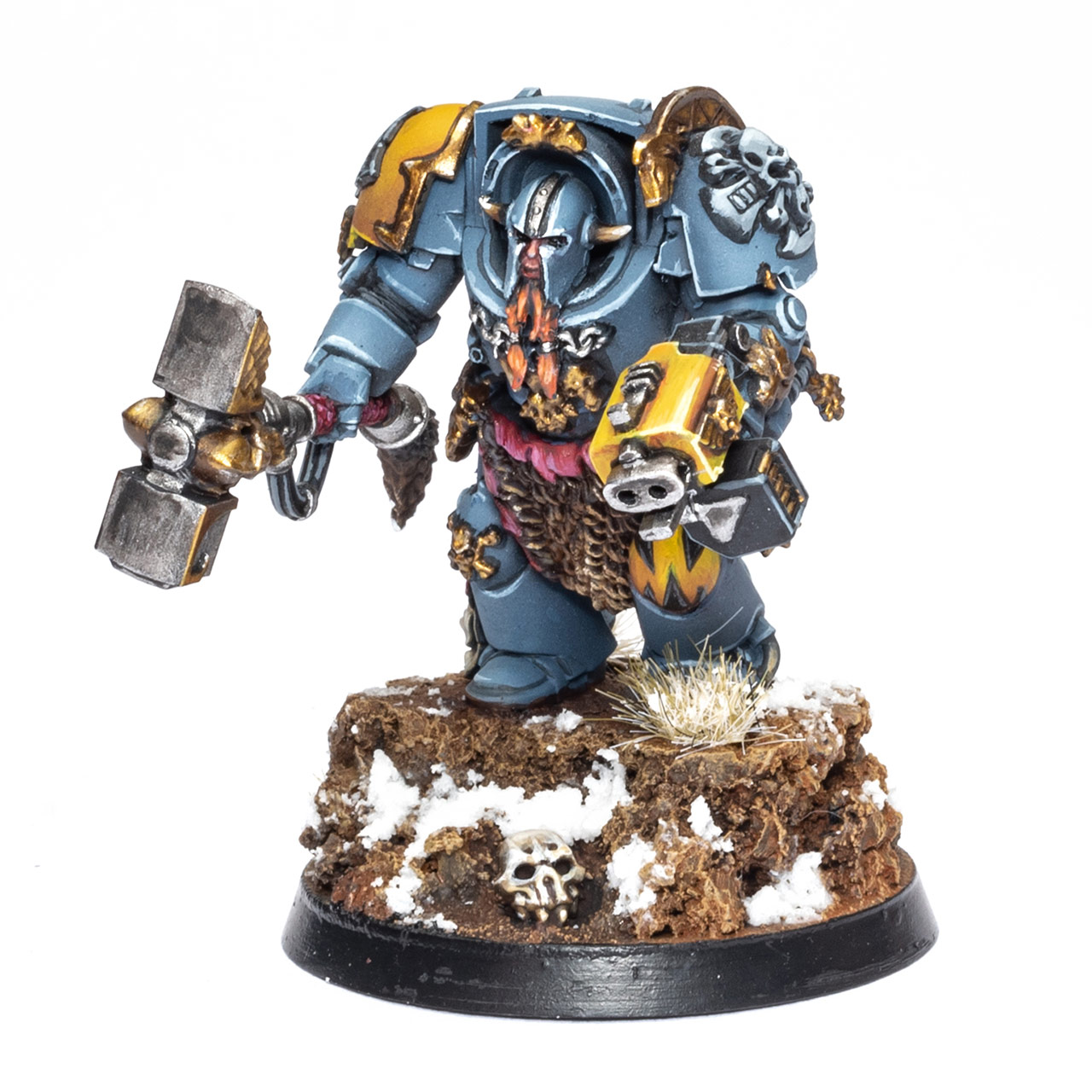 Space Wolves Terminator Champion painted by Dunk on a clean white background