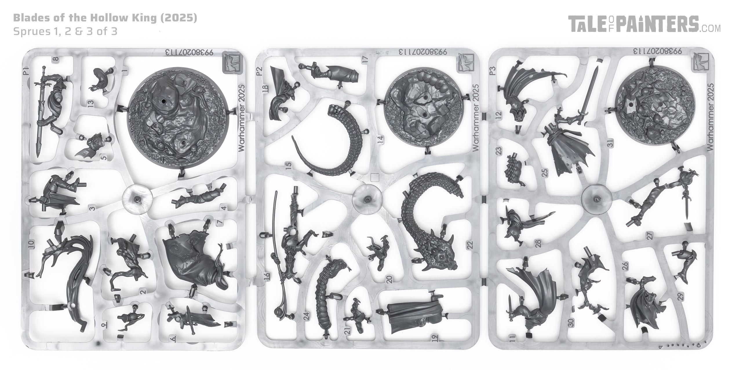 Blades of the Hollow King sprues on a clean white background, photographed for review purposes