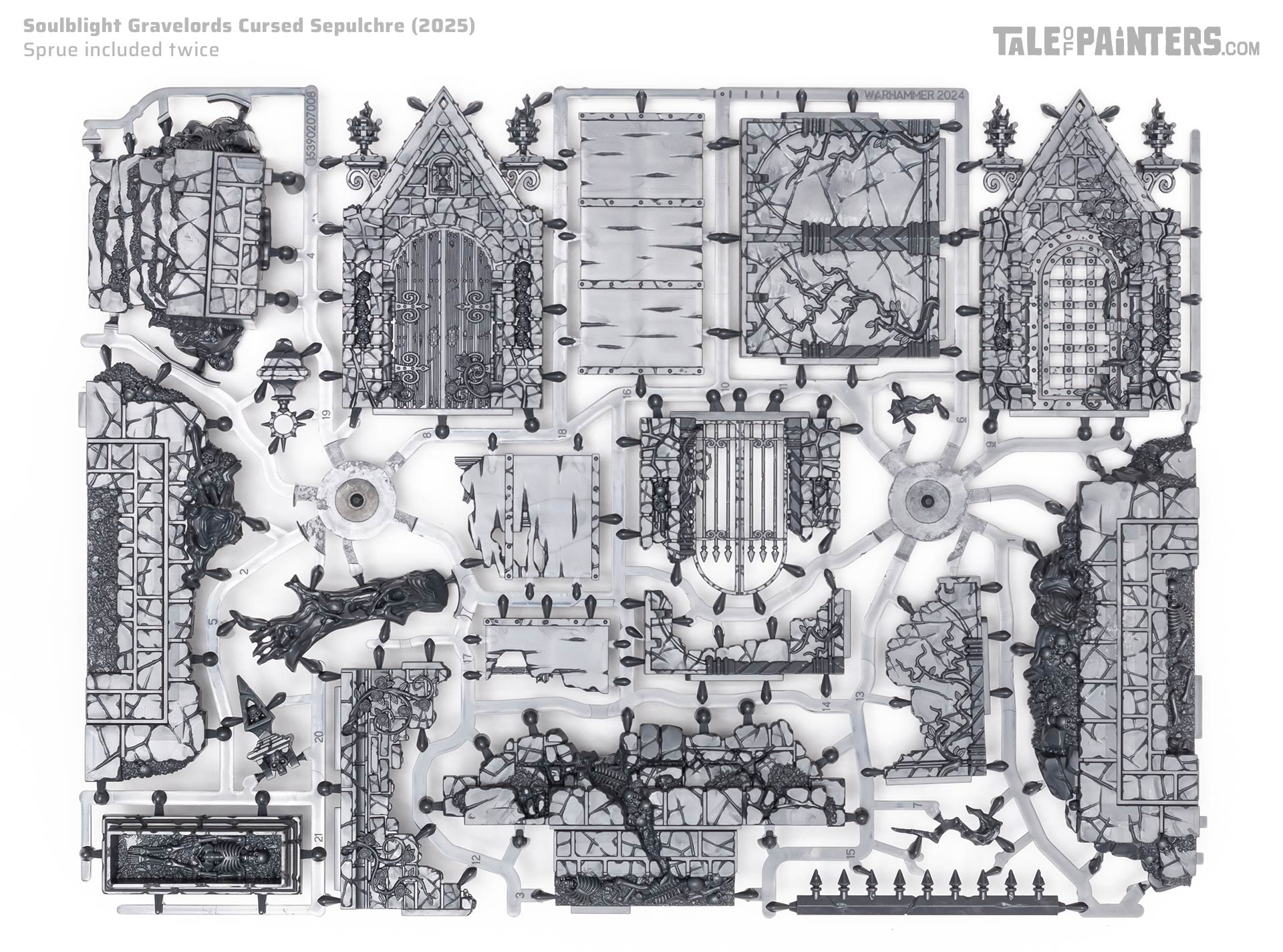 Soulblight Gravelords Cursed Sepulchre sprues on a clean white background