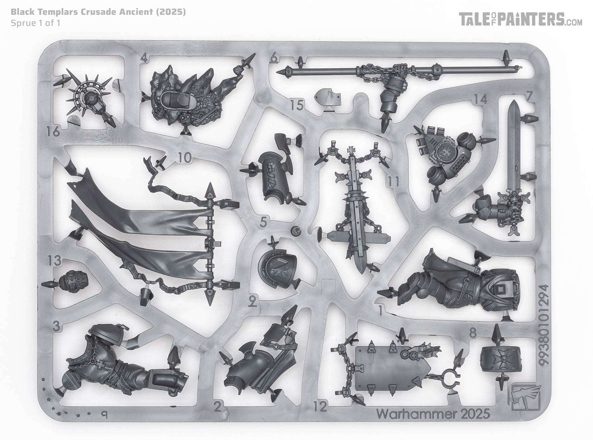 Black Templars Crusade Ancient sprue on a white, clean background