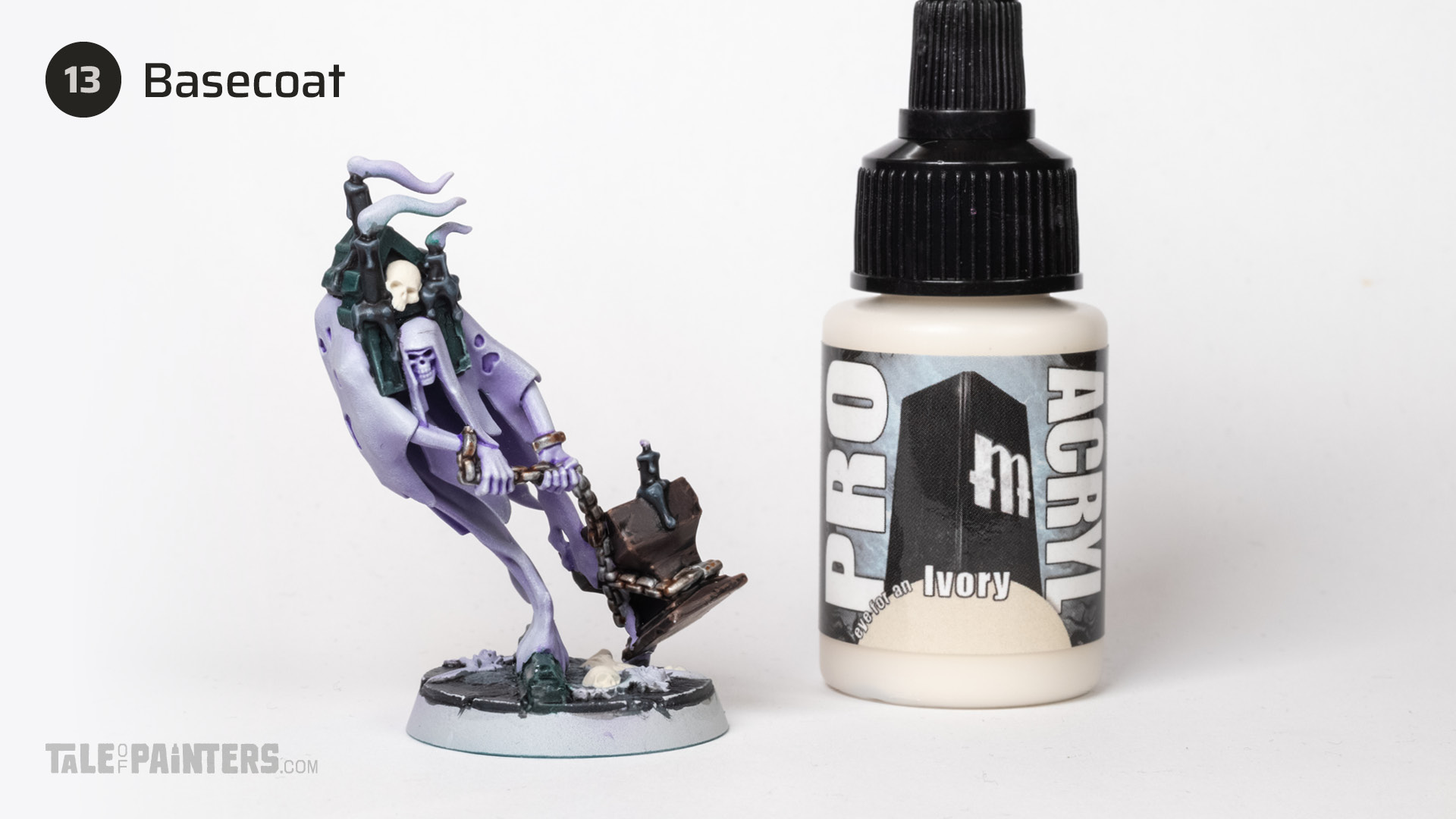 Step 13 of painting a Nighthaunt model in a purple and grey colour scheme, tutorial