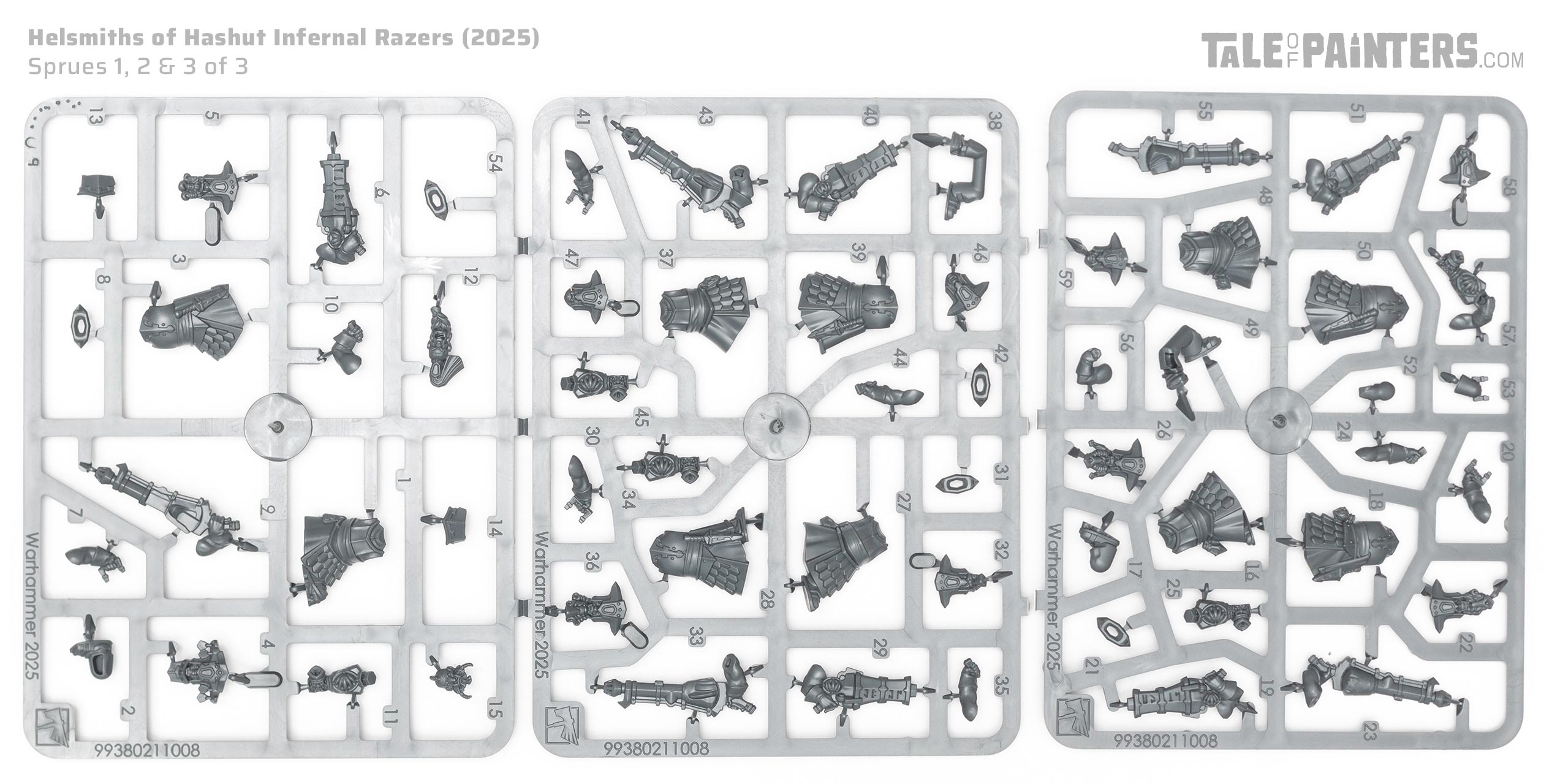 Hellsmiths of Hashut Infernal Razers sprues on a white background