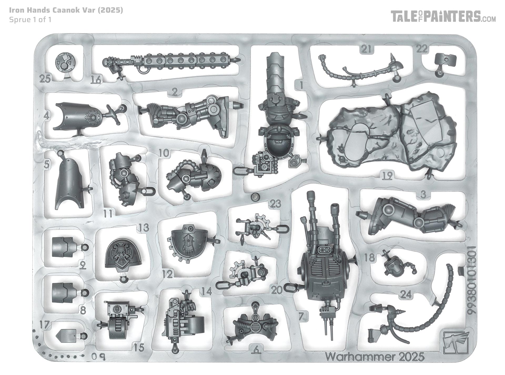 Iron Hands Iron Captain Caanok Var plastic sprue on a white background
