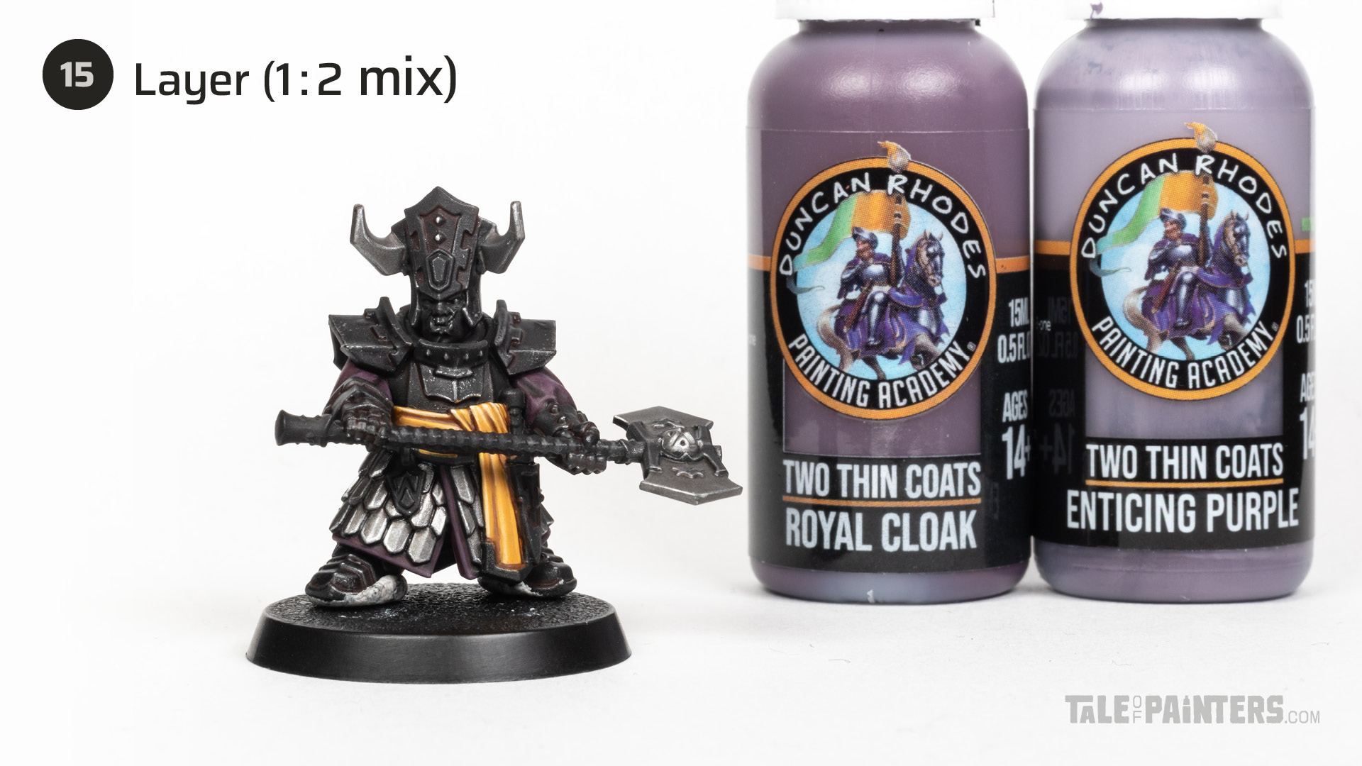 Painting step 15 of Stahly's Helsmiths of Hashut tutorial for painting Infernal Cohort in the yellow and black of Muspelzhaar