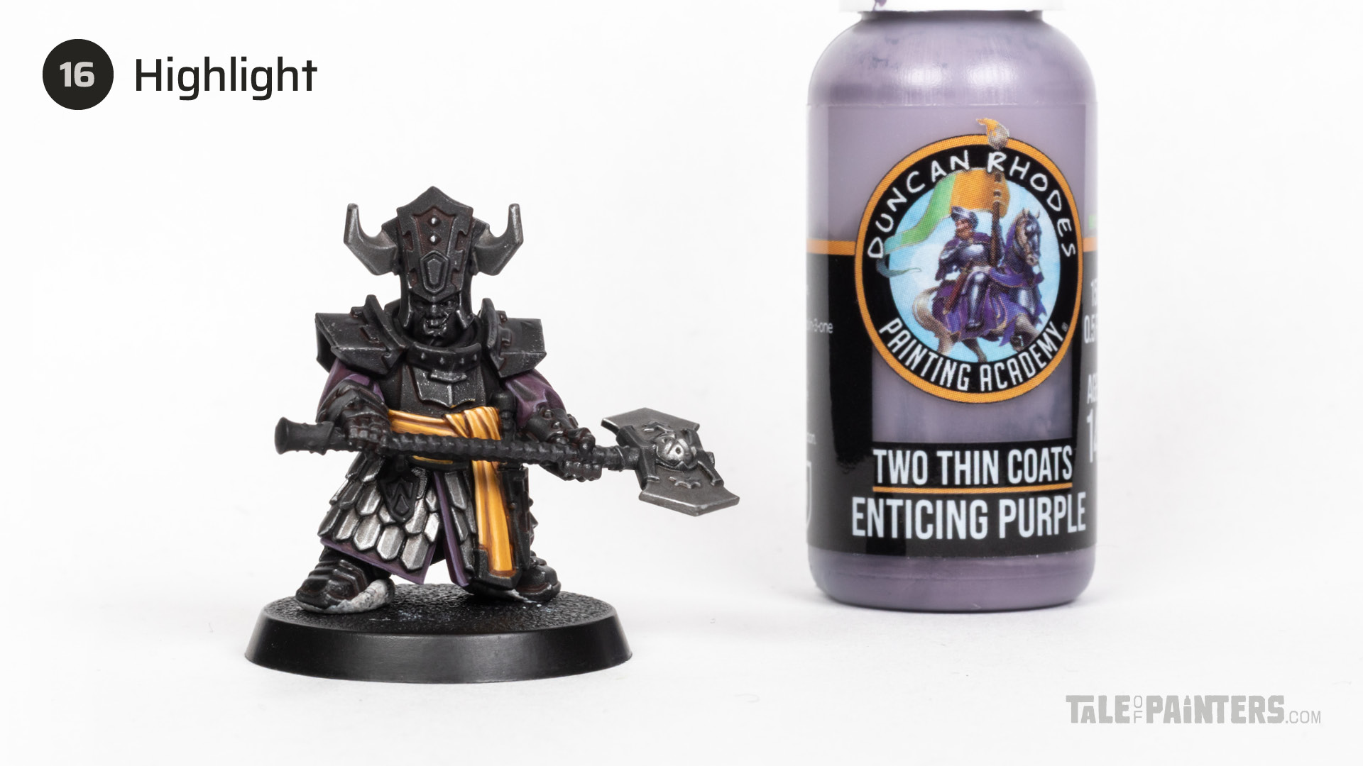 Painting step 16 of Stahly's Helsmiths of Hashut tutorial for painting Infernal Cohort in the yellow and black of Muspelzhaar