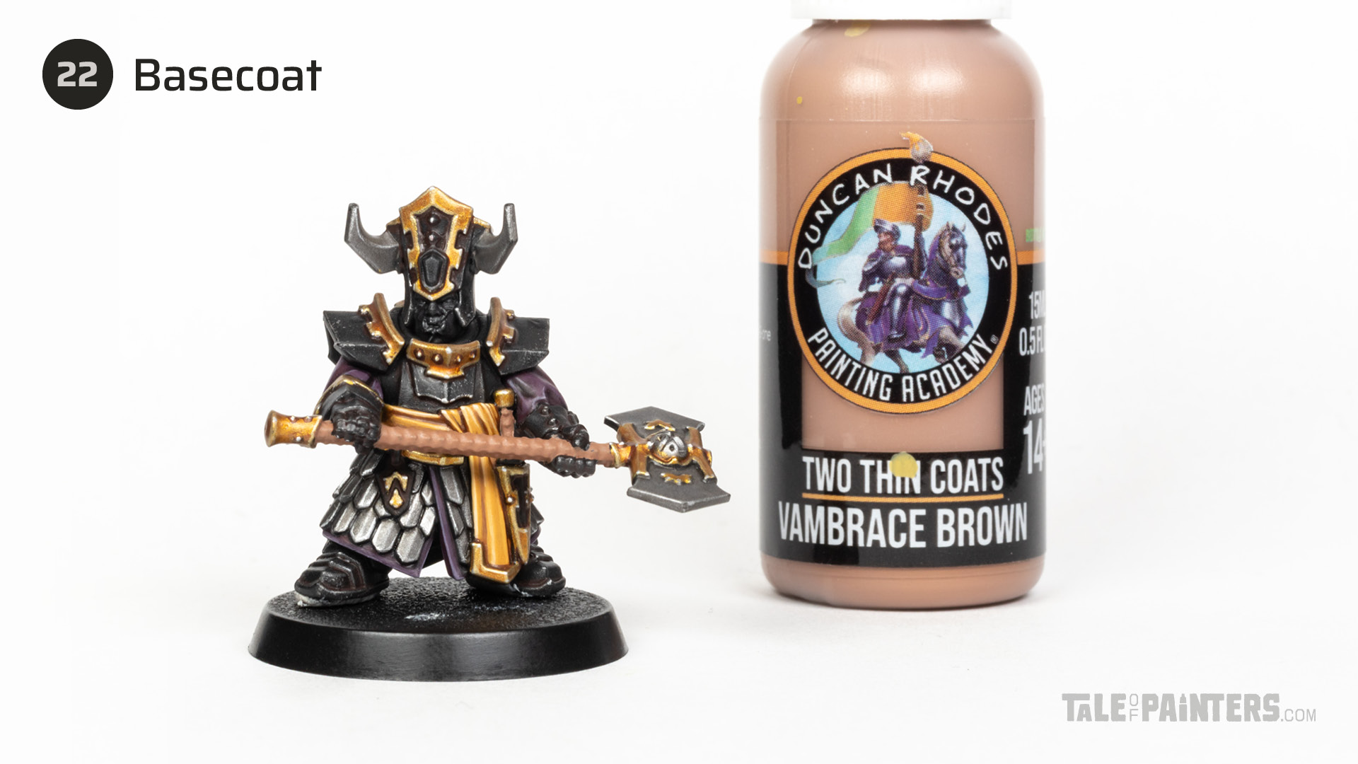 Painting step 22 of Stahly's Helsmiths of Hashut tutorial for painting Infernal Cohort in the yellow and black of Muspelzhaar