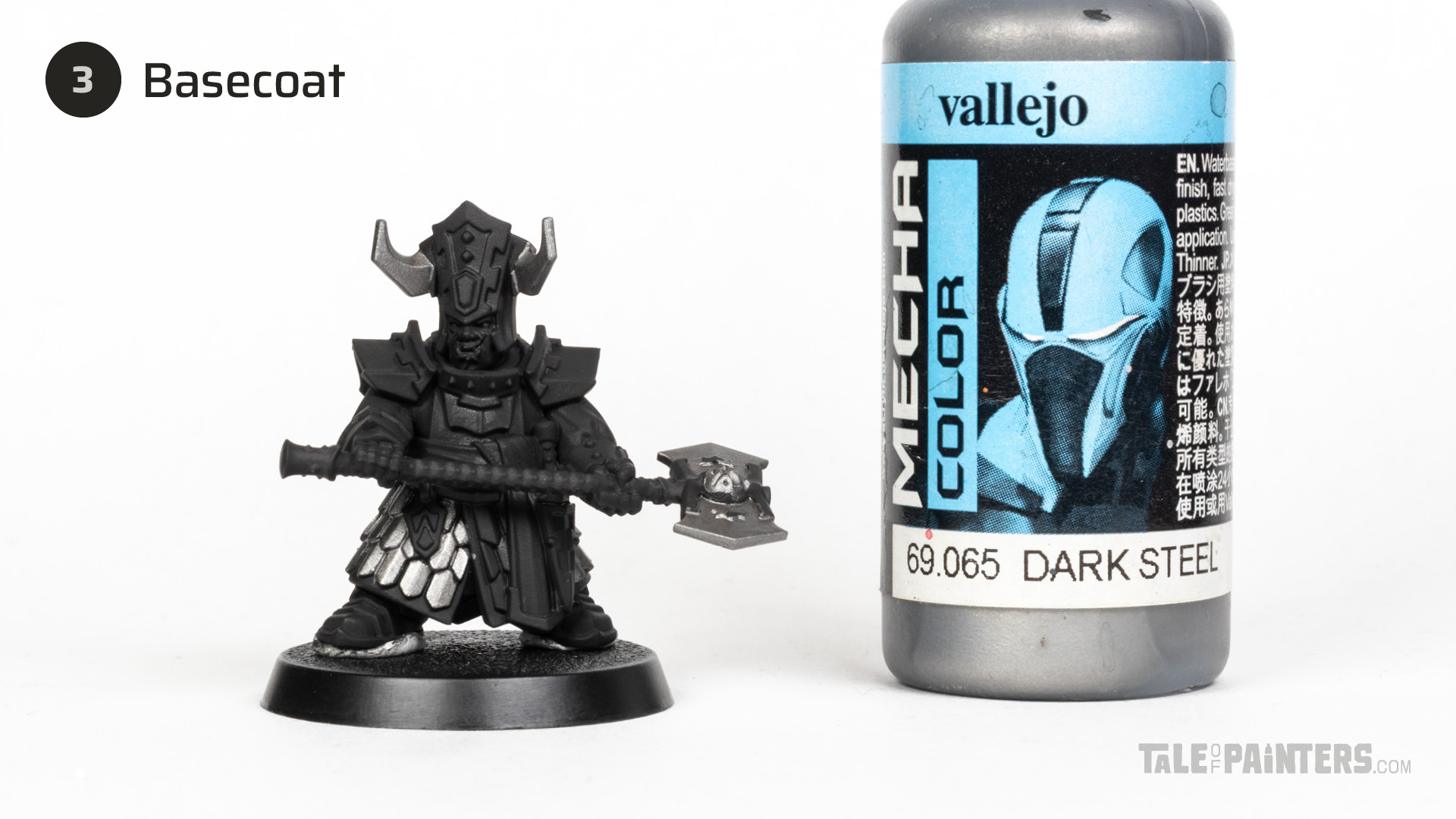 Painting step 3 of Stahly's Helsmiths of Hashut tutorial for painting Infernal Cohort in the yellow and black of Muspelzhaar
