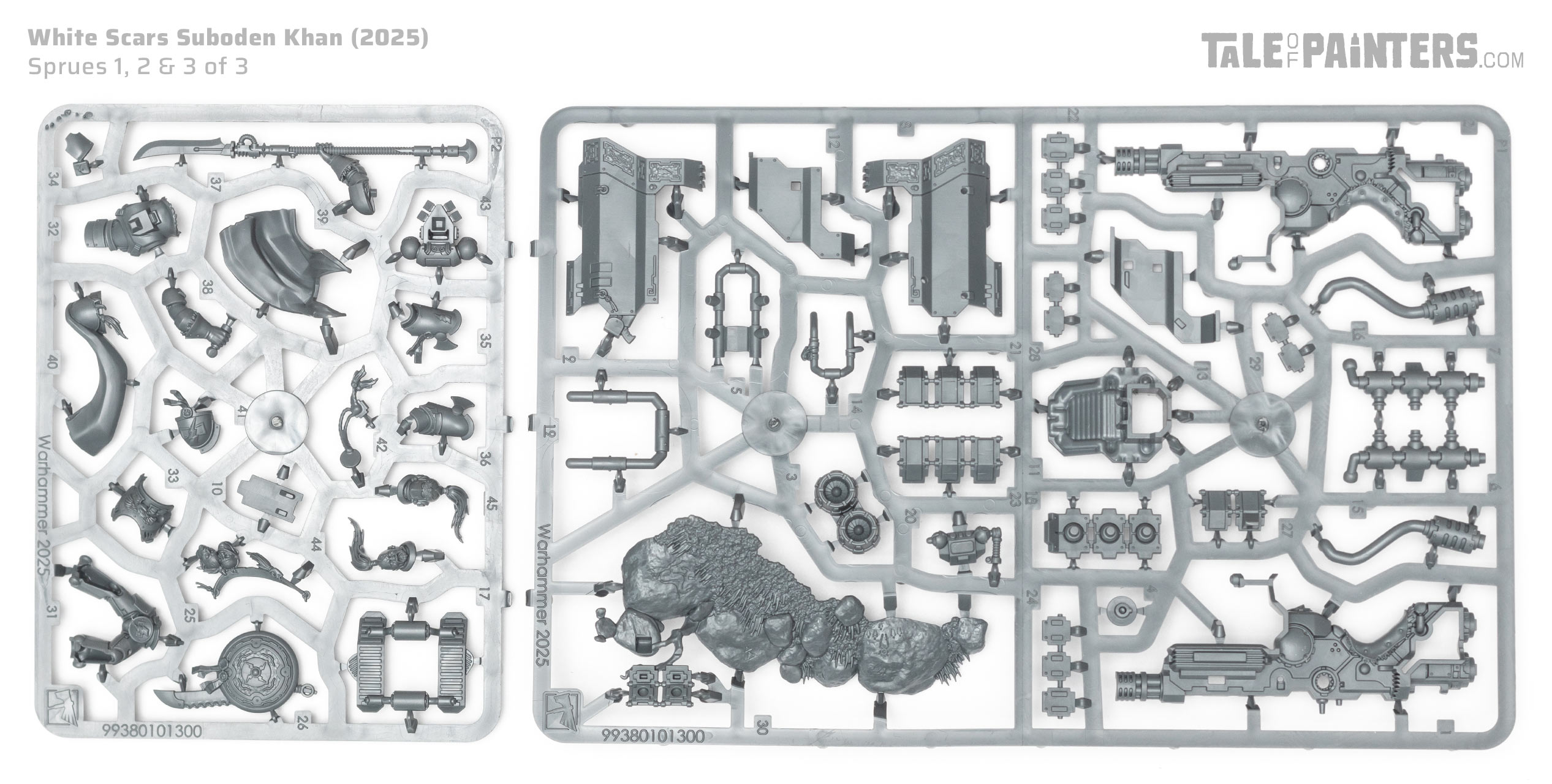 White Scars Suboden Khan plastic sprues on white background