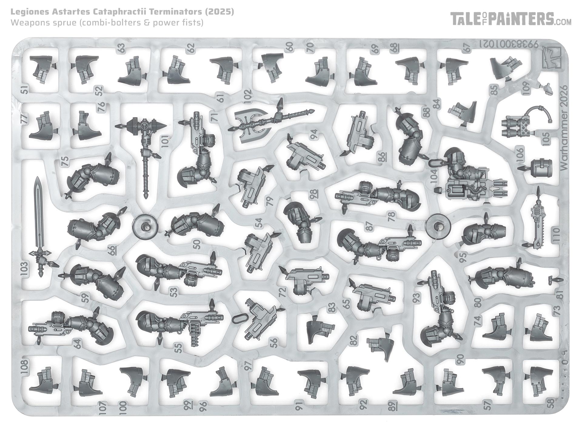 Horus Heresy Legiones Astartes new plastic 2026 Cataphractii Terminators power fist/combi-bolter weapons sprue