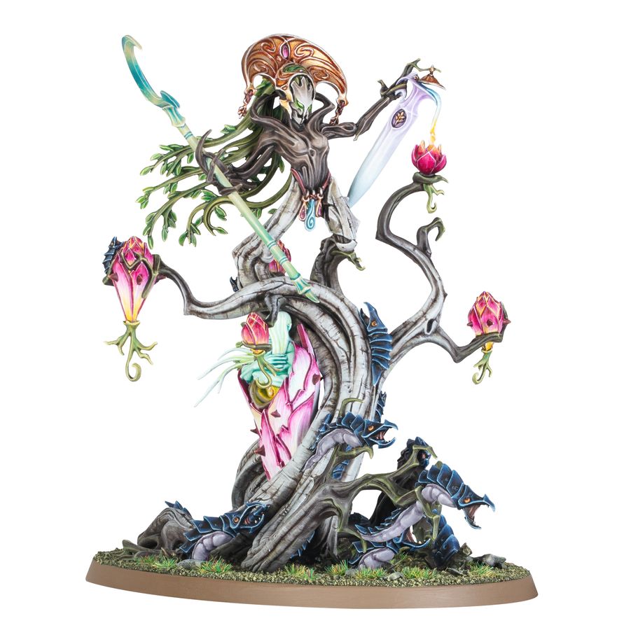 Painted Sylvaneth Grove Guardian promo shot, on a white background