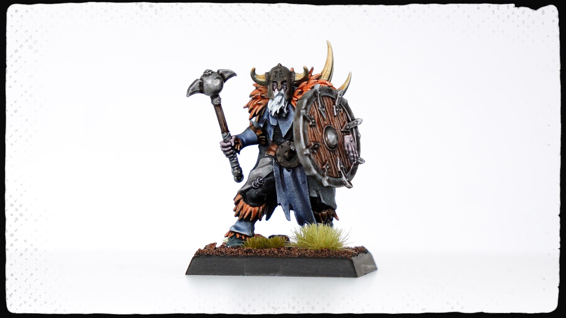 A Chaos Marauder model on a white background, painted with a combination of AK Quick Markers, Speedpaint Markers, and refillable markers from Green Stuff World