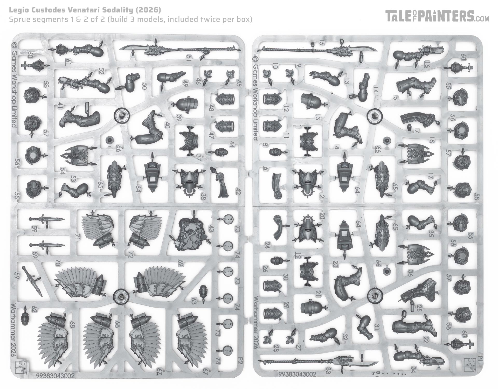 Legio Custodes Venatari Sodality sprue, on white background