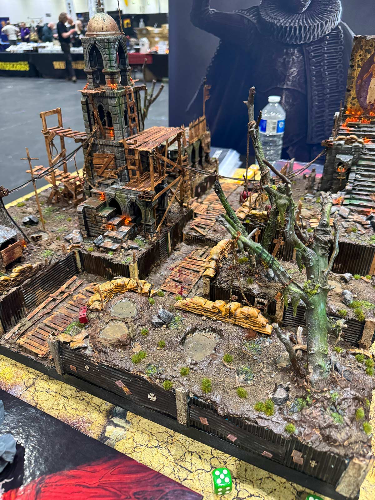 Trench Crusade gaming board top shot, from Salute 53