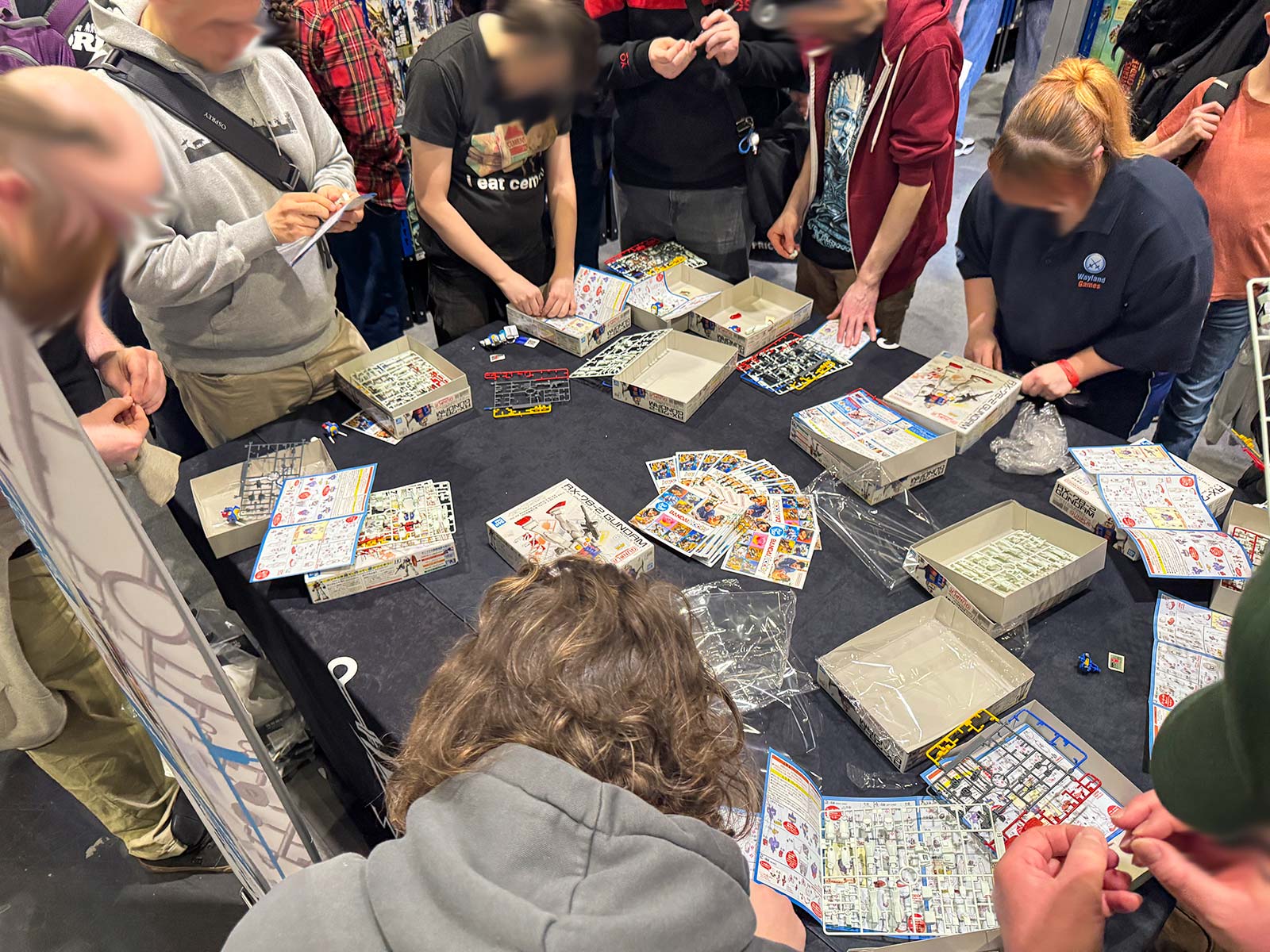 GUNPLA build and take table from Wayland Games' booth at Salute 53