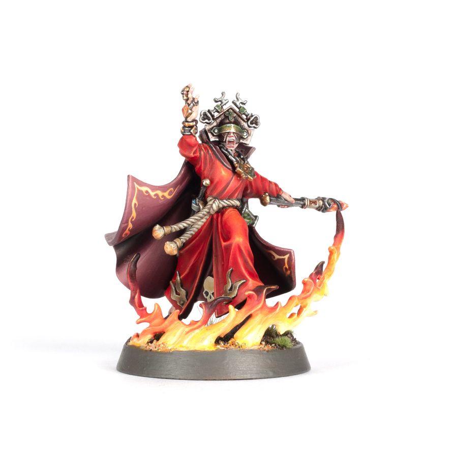 Cities of Sigmar Aqshian Pyrocaster promo shot, the painted model on a white background